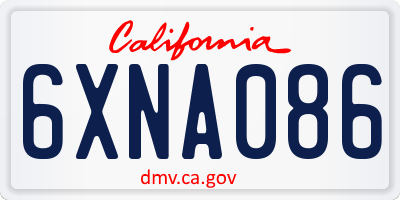 CA license plate 6XNA086