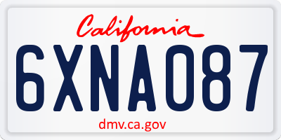 CA license plate 6XNA087