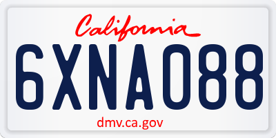 CA license plate 6XNA088
