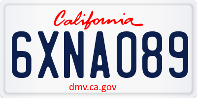 CA license plate 6XNA089