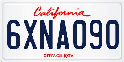 CA license plate 6XNA090
