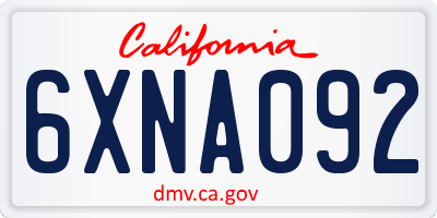 CA license plate 6XNA092