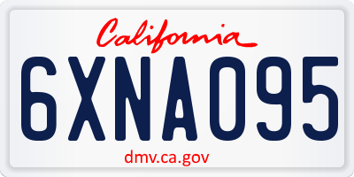 CA license plate 6XNA095