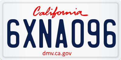 CA license plate 6XNA096
