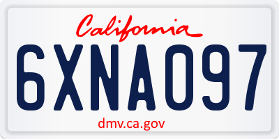 CA license plate 6XNA097