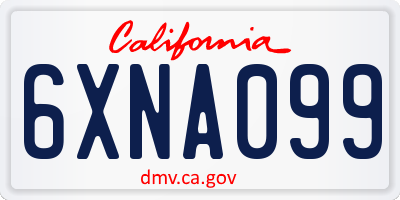 CA license plate 6XNA099