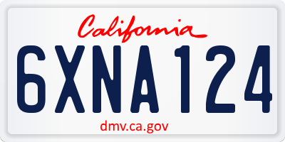 CA license plate 6XNA124