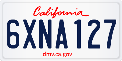 CA license plate 6XNA127