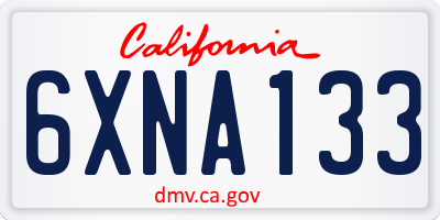 CA license plate 6XNA133