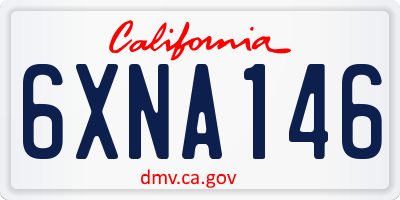 CA license plate 6XNA146