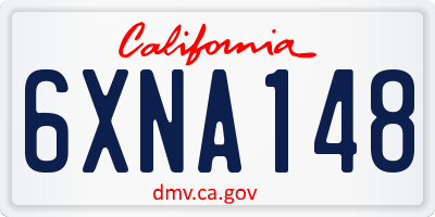 CA license plate 6XNA148