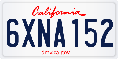 CA license plate 6XNA152
