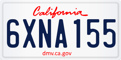 CA license plate 6XNA155
