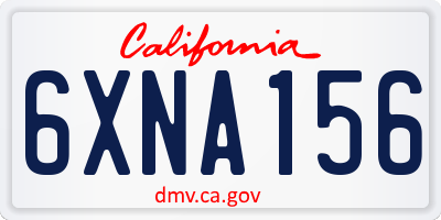 CA license plate 6XNA156