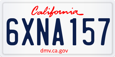 CA license plate 6XNA157