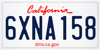 CA license plate 6XNA158