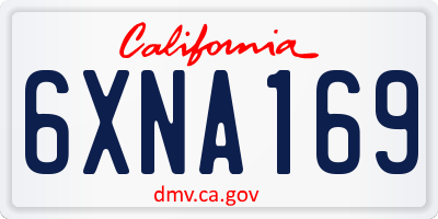 CA license plate 6XNA169