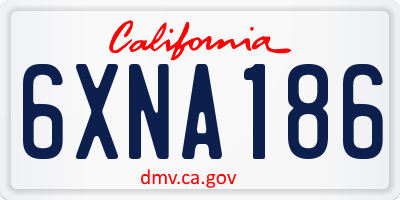 CA license plate 6XNA186