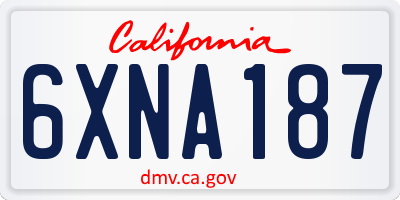 CA license plate 6XNA187