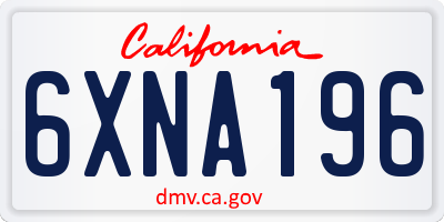 CA license plate 6XNA196