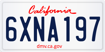 CA license plate 6XNA197