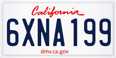 CA license plate 6XNA199