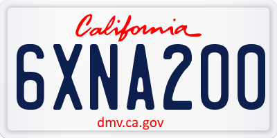 CA license plate 6XNA200