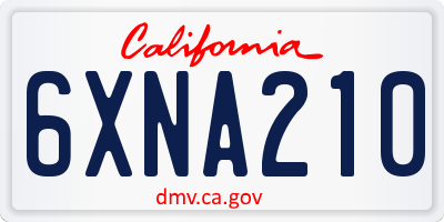 CA license plate 6XNA210