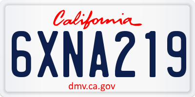 CA license plate 6XNA219