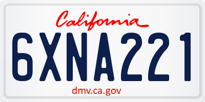 CA license plate 6XNA221