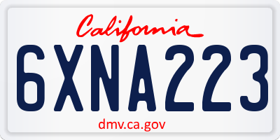 CA license plate 6XNA223