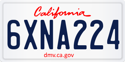 CA license plate 6XNA224