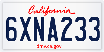 CA license plate 6XNA233