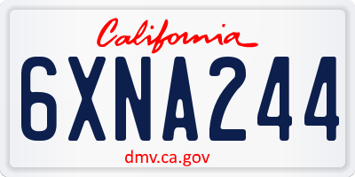 CA license plate 6XNA244