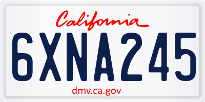CA license plate 6XNA245