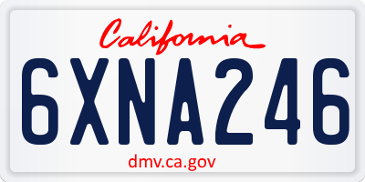 CA license plate 6XNA246