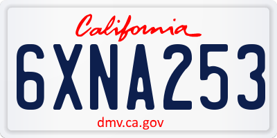 CA license plate 6XNA253