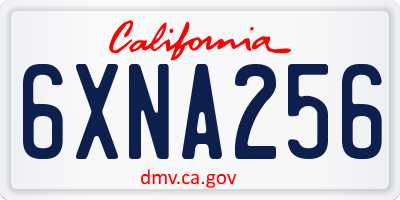 CA license plate 6XNA256