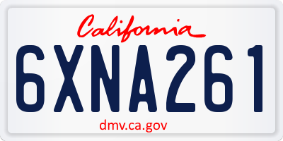 CA license plate 6XNA261