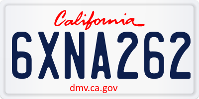 CA license plate 6XNA262
