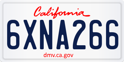 CA license plate 6XNA266