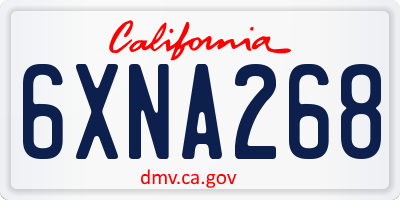 CA license plate 6XNA268