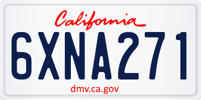 CA license plate 6XNA271