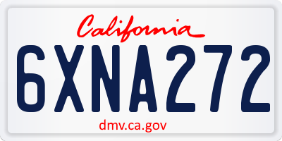 CA license plate 6XNA272