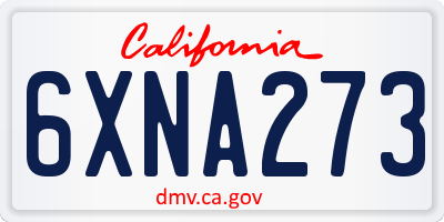 CA license plate 6XNA273