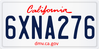 CA license plate 6XNA276