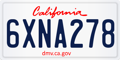 CA license plate 6XNA278
