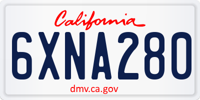 CA license plate 6XNA280