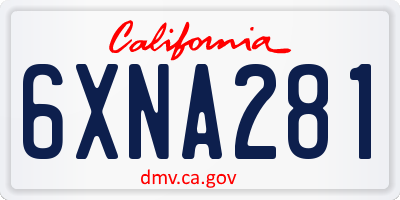 CA license plate 6XNA281