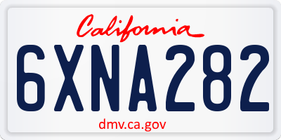 CA license plate 6XNA282
